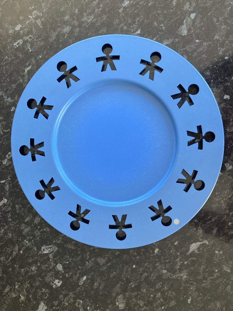 Blauw dienblad Alessi Girotondo, Huis en Inrichting, Ophalen, Gebruikt, Rond, Dienblad
