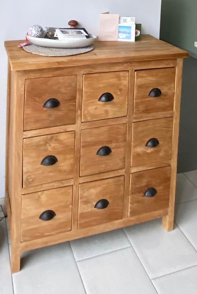 9 ladenkast teak, Huis en Inrichting, Kasten | Ladekasten, Ophalen, 5 laden of meer, 100 tot 150 cm, Teakhout