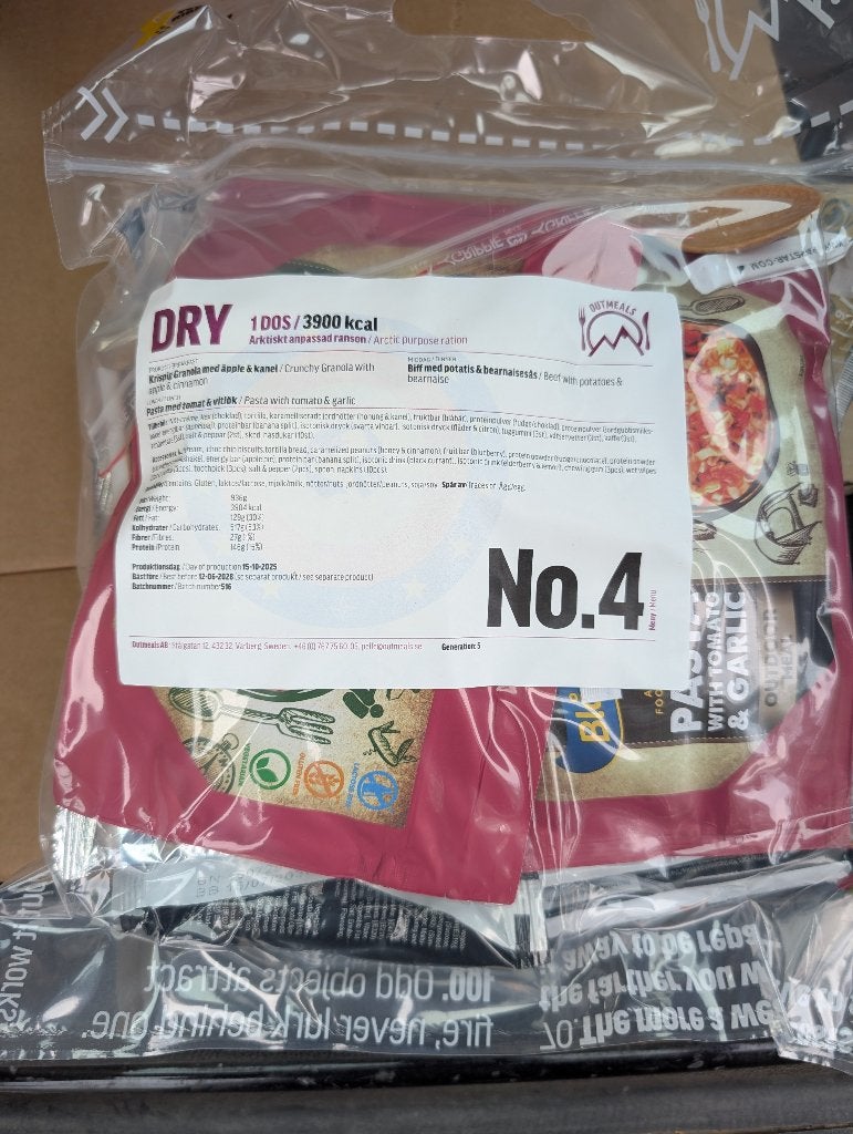 Zweeds Militair Rantsoen – Menu No. 4 DRY – 3900 kcal, Collections, Enlèvement ou Envoi, Autres
