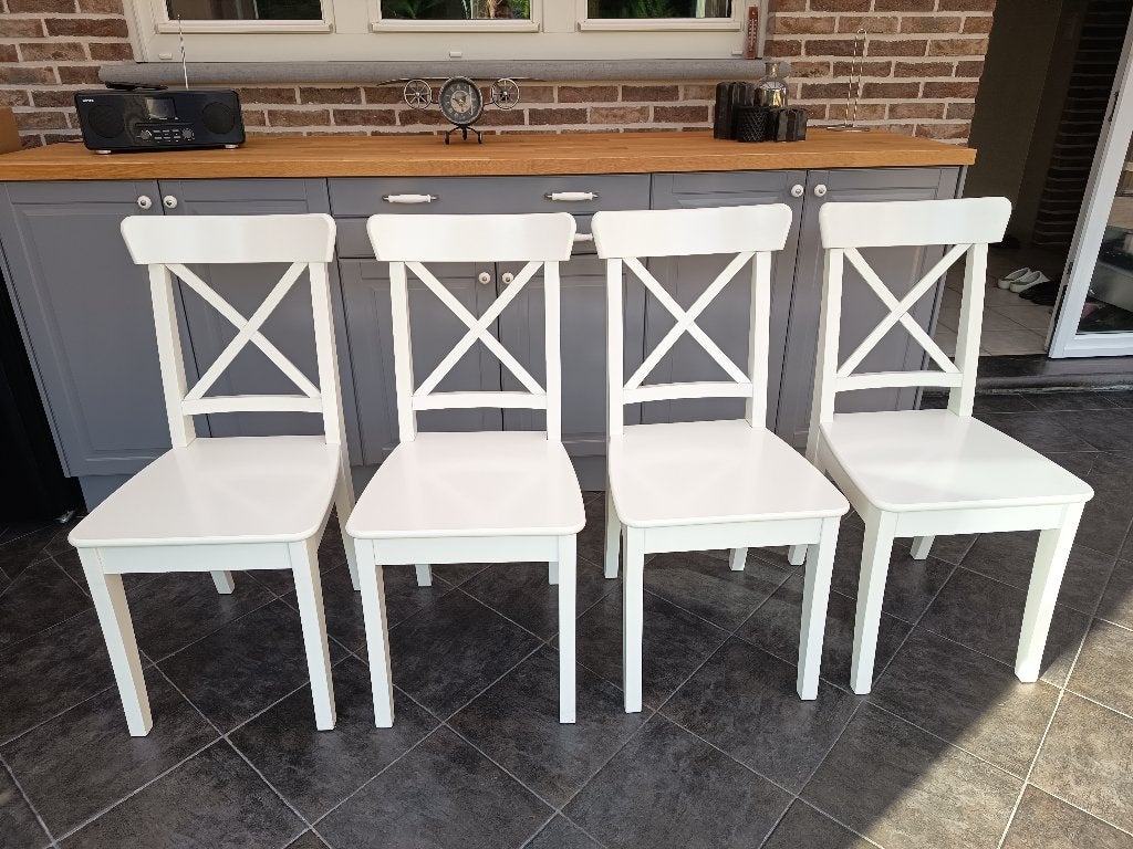 Rosentorp stoel ikea wit, Huis en Inrichting, Stoelen, Ophalen, Wit, Vier, Hout
