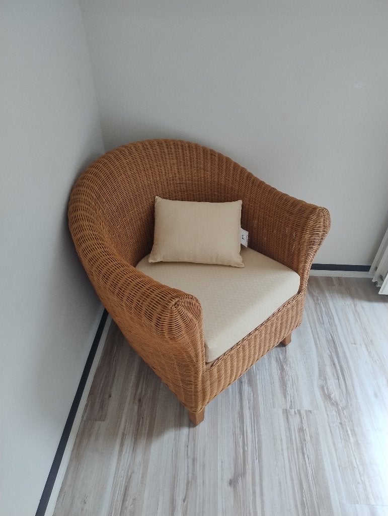 Rieten zetel, Huis en Inrichting, Ophalen, Zo goed als nieuw