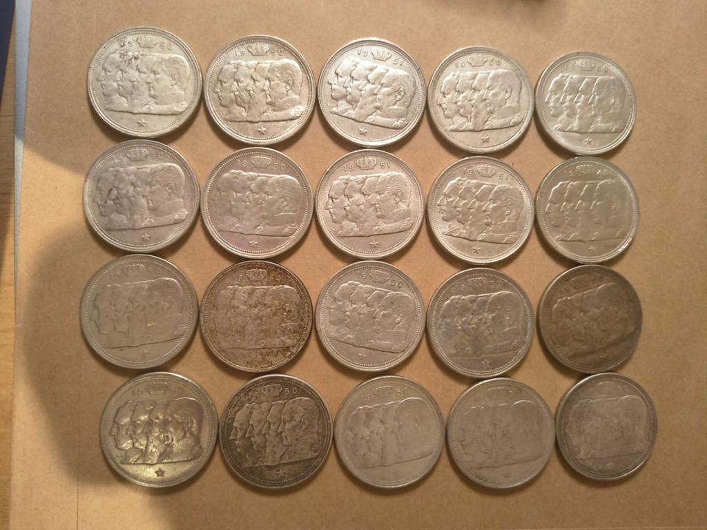 20 munten 100 frank zilver (1948-1951), Ophalen of Verzenden, Zilver, Losse munt, Zilver