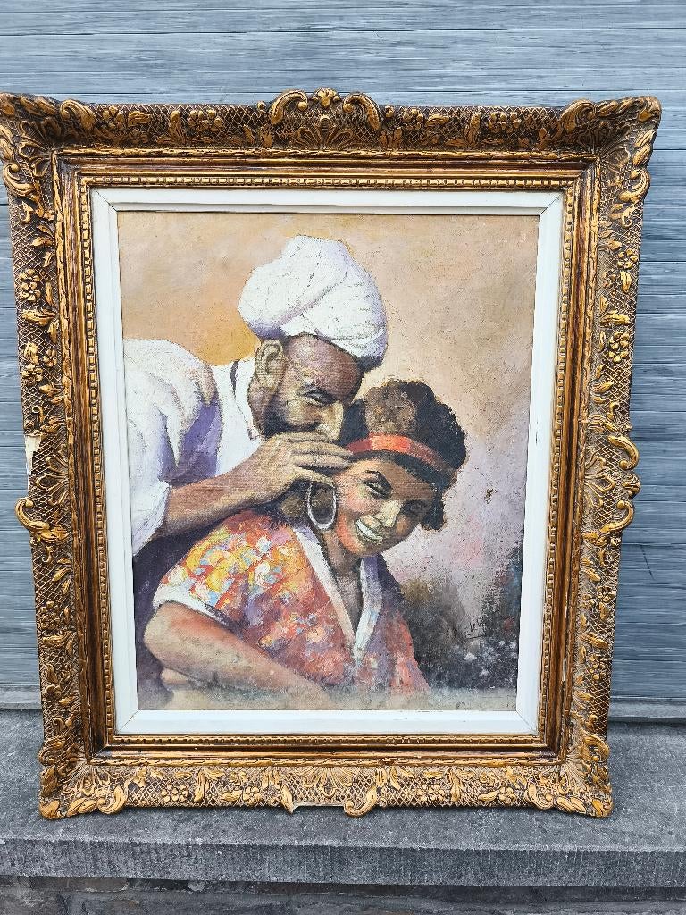 huile sur toile signe charles melikoff, Ophalen of Verzenden