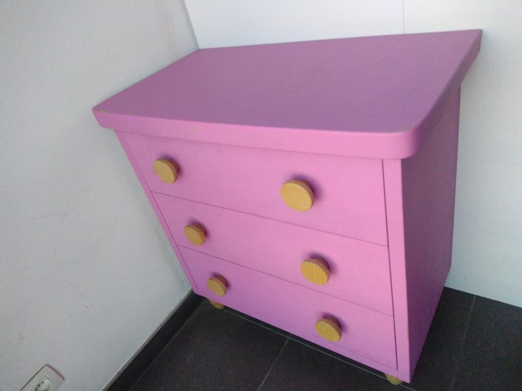 IKEA MAMMUT roze kinderdressoir, Gebruikt, 75 tot 100 cm, Minder dan 50 cm, Commode