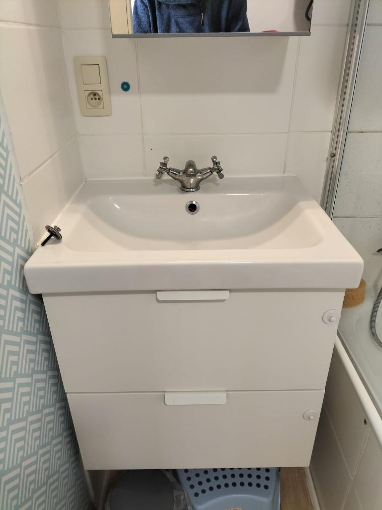 Evier de salle de bain et meubles 2 tiroirs, Maison & Meubles, Salle de bain | Meubles de Salle de bain, Utilisé, Meuble lavabo