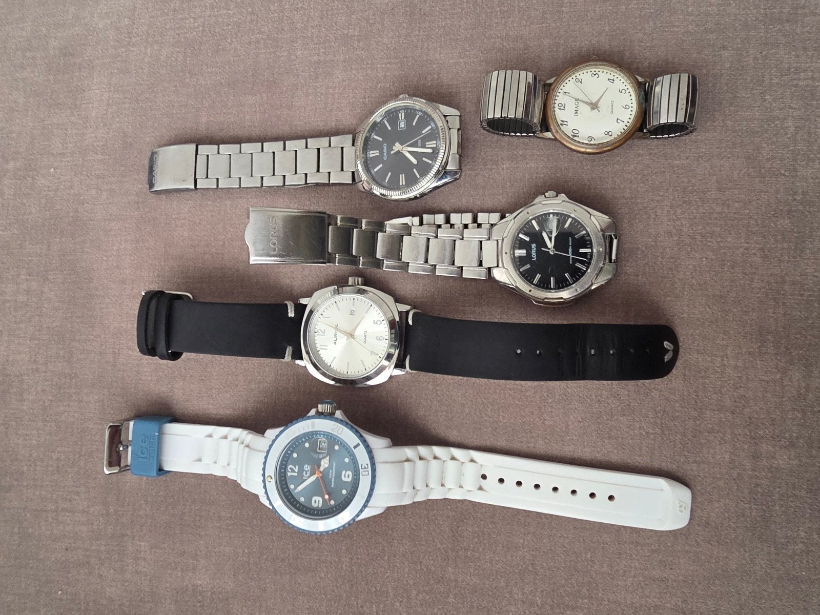 Leuke set van 5 verschillende horloges ICE - CASIO Etc, Enlèvement ou Envoi