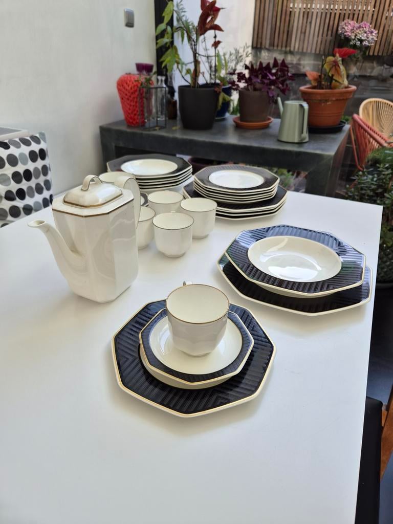 Elegant eetservies Heinrich  Black Pearl,  jaren 80, Enlèvement ou Envoi