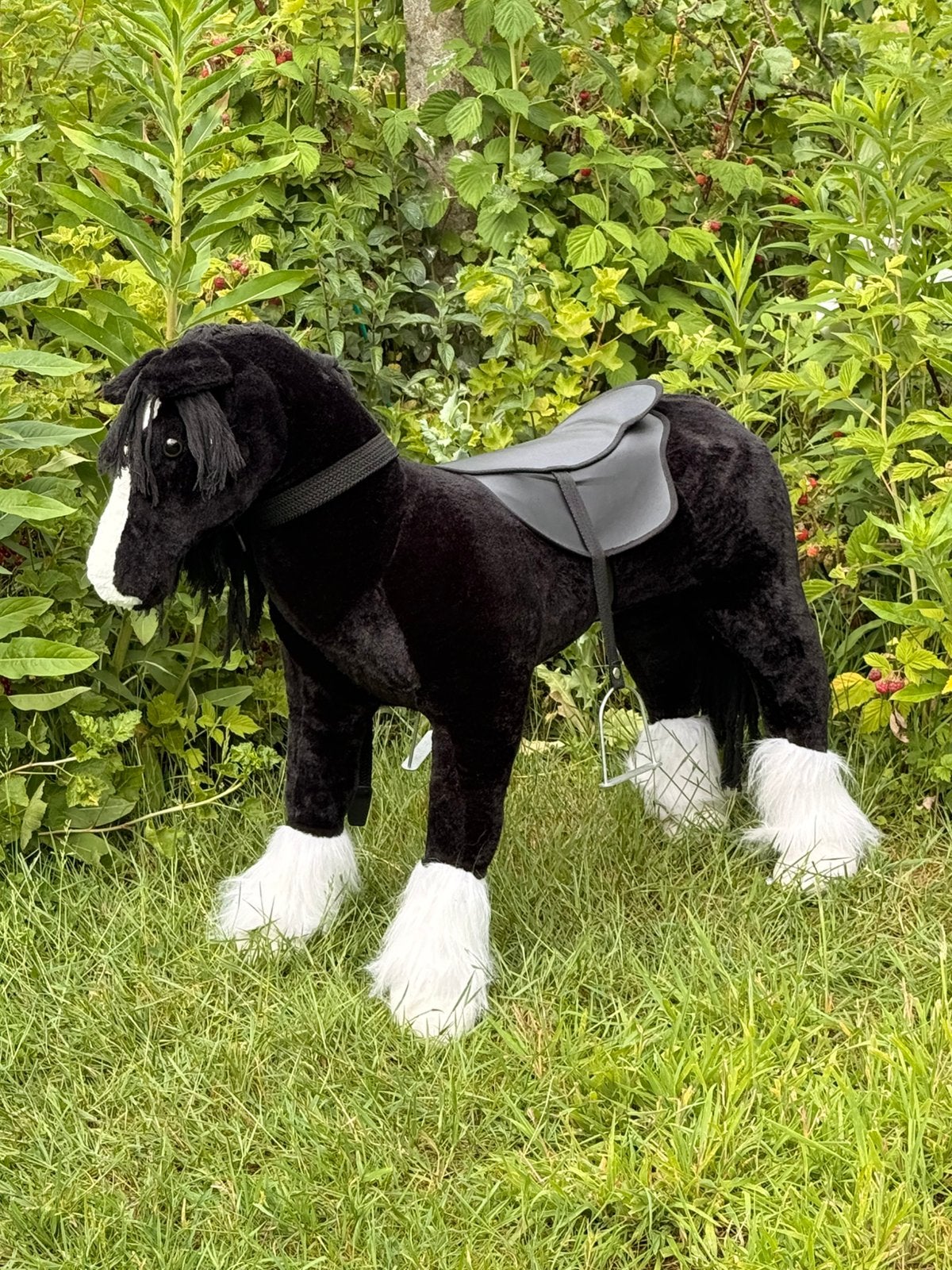 Pluche paard met geluid., Ophalen, Paard, Met geluid, Zwart