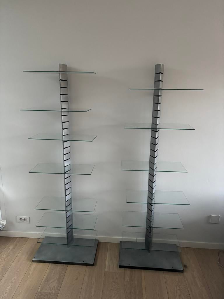 Vintage floating shelf rekken (2x), Huis en Inrichting, Kasten | Boekenkasten, Ophalen, Gebruikt, 50 tot 100 cm, Metaal