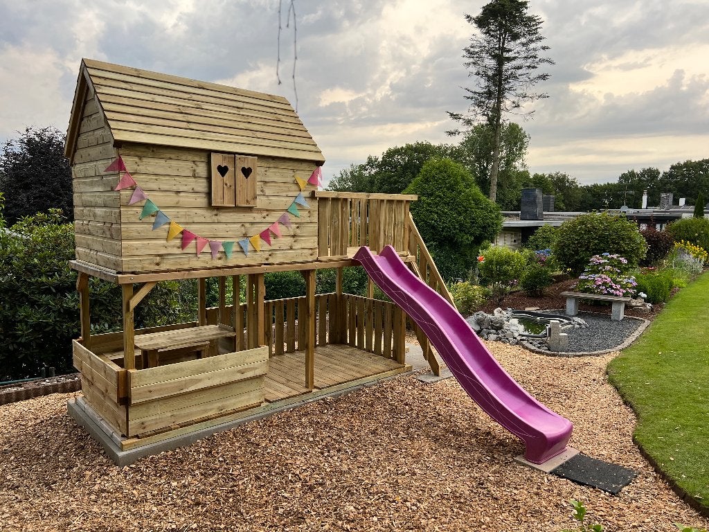 Houten speeltoestel op maat | Schommel | Douglas | Grenen, Kinderen en Baby's, Ophalen, Nieuw, Klimnet, Aanbouwonderdeel