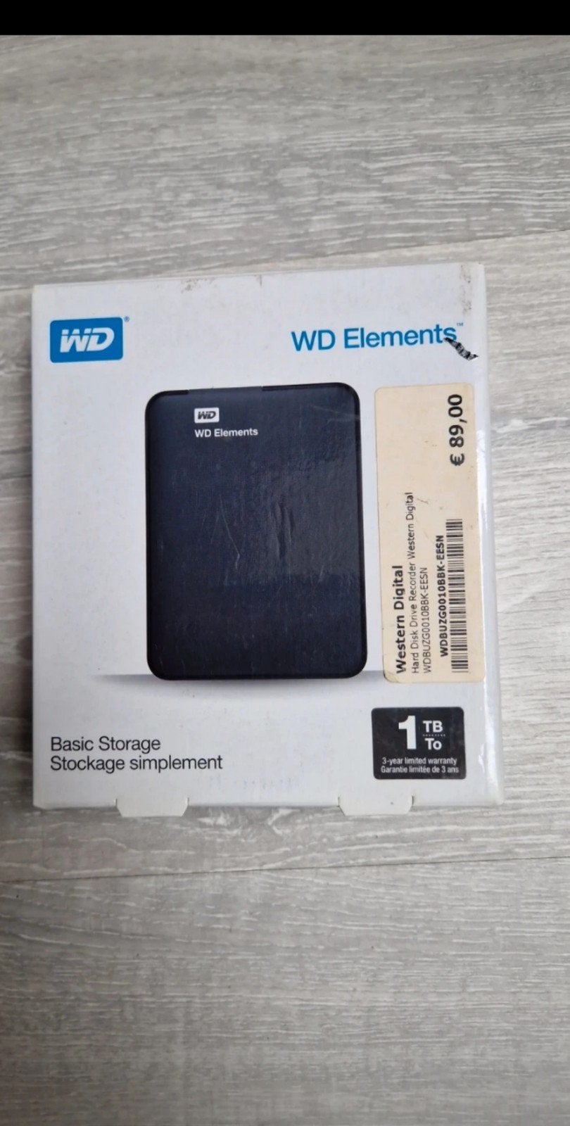 WD externe harde schijf 1 TB, Ophalen, HDD, Western Digital (WD), Zo goed als nieuw