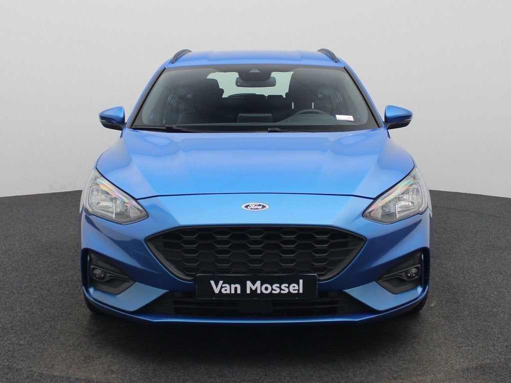 Ford Focus Wagon 1.5 EcoBoost ST Line Business, Auto's, Ford, 1345 kg, Stof, Blauw, 3 cilinders