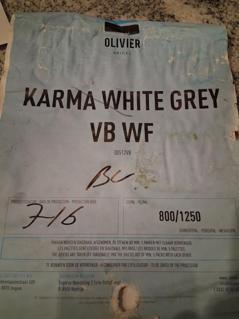Karma blanc gris VB WF, Bricolage & Construction, Enlèvement