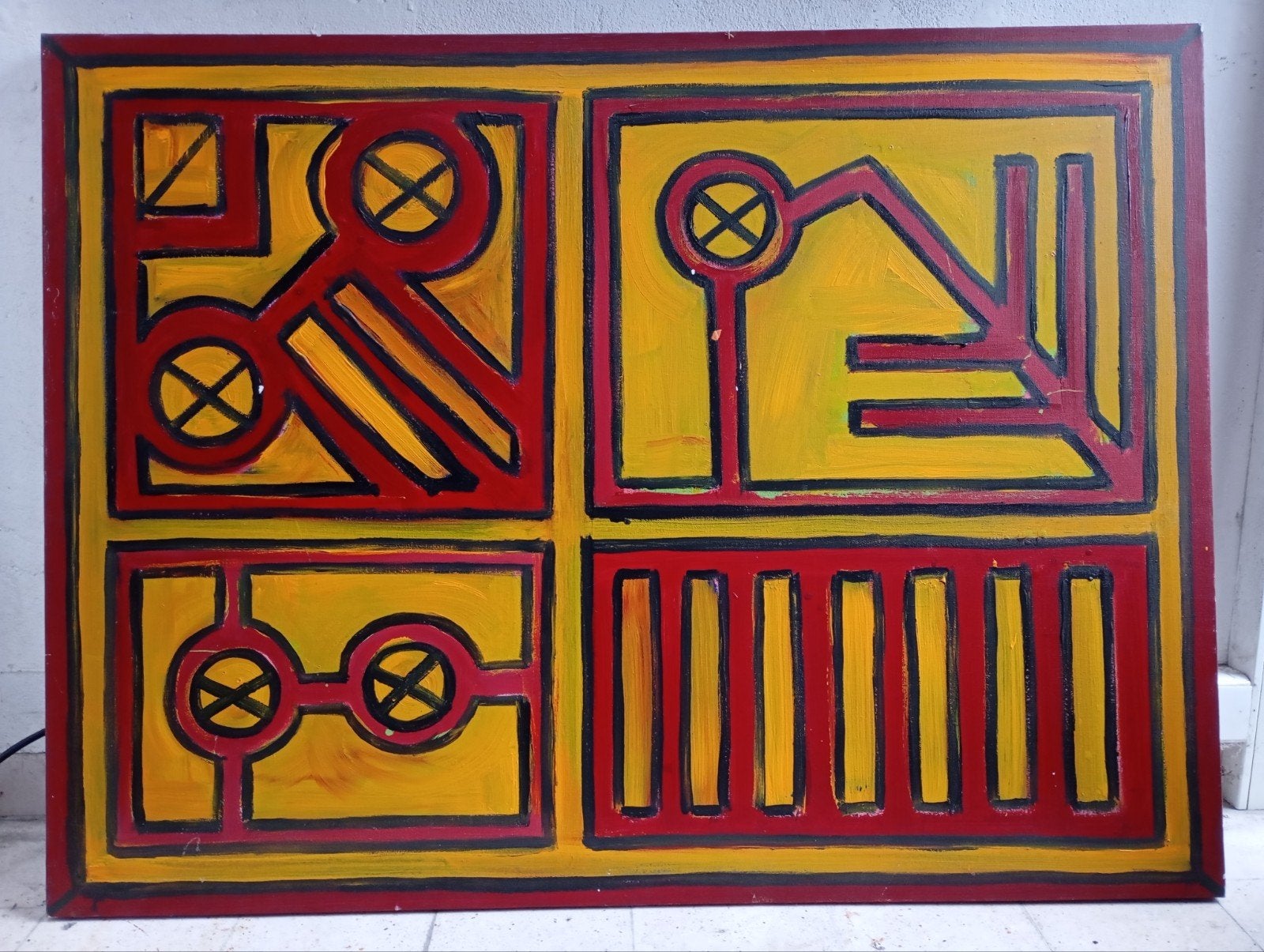 Schilderij MTess 2001 acryl, Ophalen of Verzenden