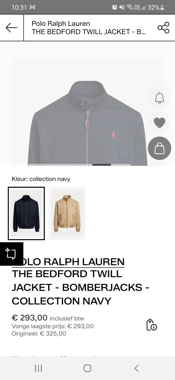 Polo Ralph lauren jacket maat xl, Blauw, Maat 56/58 (XL), Ophalen of Verzenden, Polo Ralph Lauren