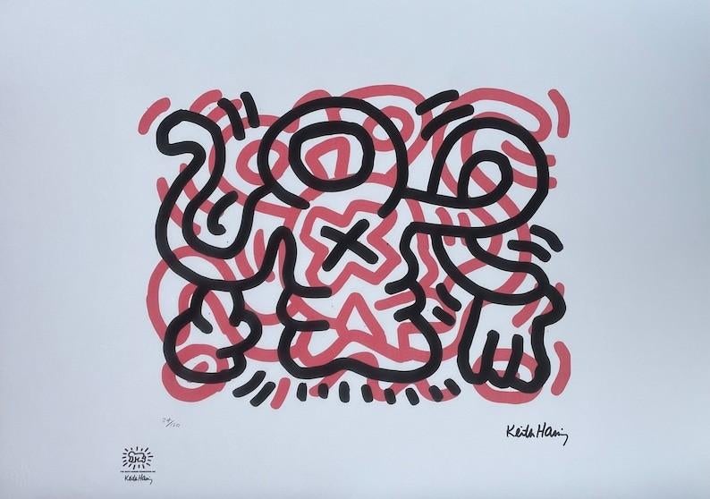 Keith Haring - LUDO IV, Antiquités & Art, Art | Lithographies & Sérigraphies, Enlèvement ou Envoi