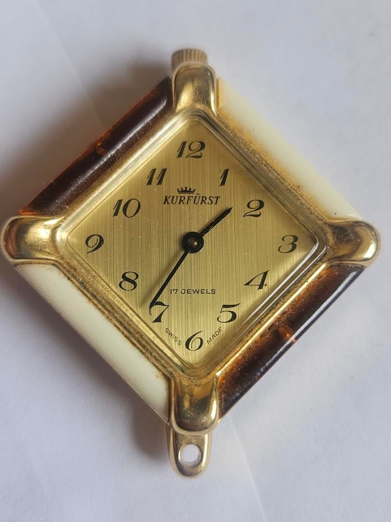 Kurfurst horloge met hanger in amber en ivoor, Ophalen of Verzenden