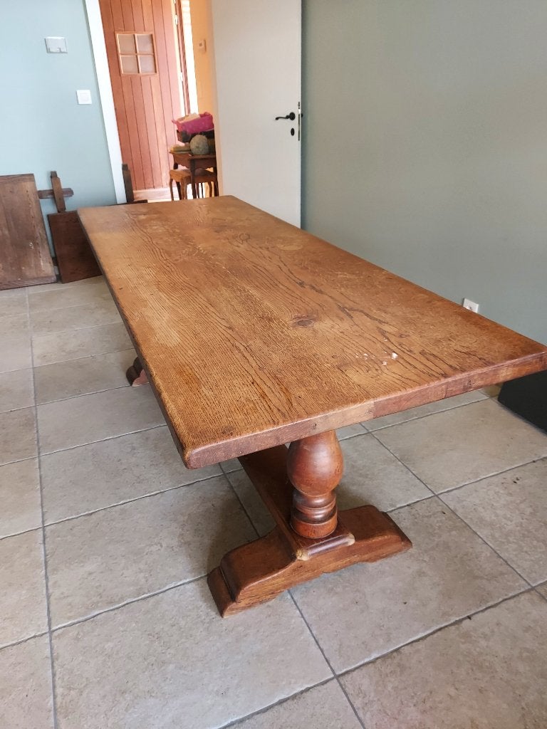 Table à manger authentique en chêne entièrement en bois, Maison & Meubles, Tables | Tables à manger, Hout, Enlèvement, Utilisé