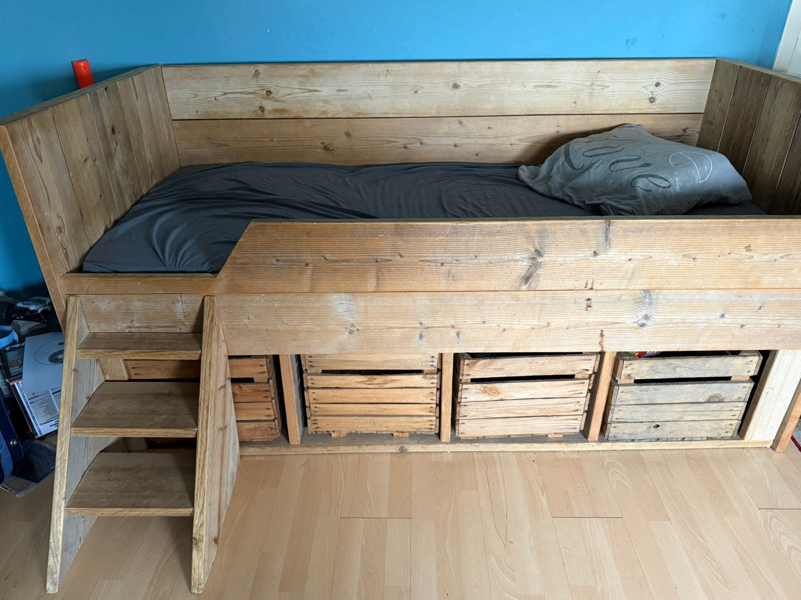 Steigerhout slaapkamer, Ophalen, Zo goed als nieuw