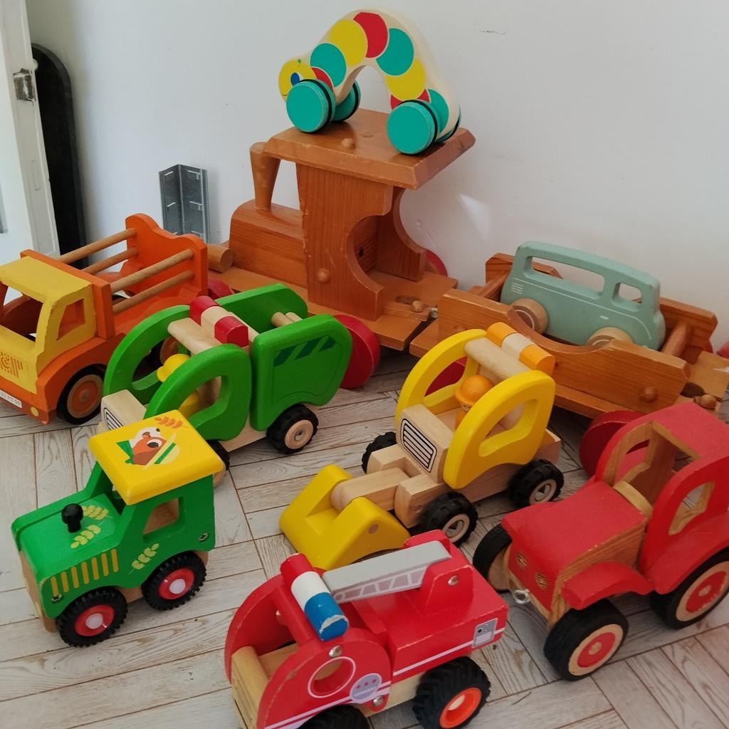 Groot lot houten speelgoed, Kinderen en Baby's, Speelgoed |Speelgoedvoertuigen, Ophalen of Verzenden