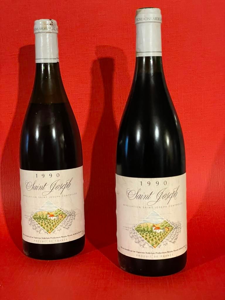 2x Saint-Joseph millésime 1990 vin de France, Enlèvement ou Envoi, Comme neuf, France