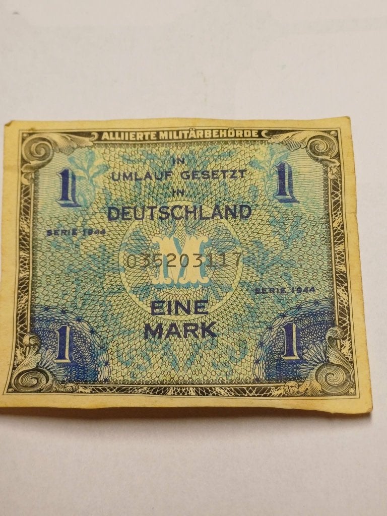 Billet 1 Mark 1944 – Occupation Alliée Allemagne, Envoi, Allemagne, Billets en vrac