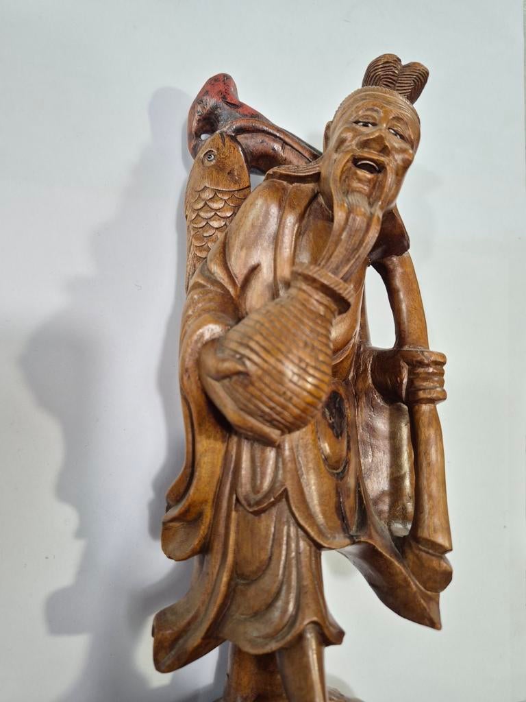 Oud Aziatisch standbeeld, Antiek en Kunst, Hout, Beeld