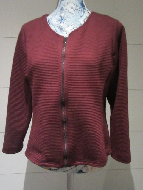 Bordeaux dames jasje met rits - vestje -- Zeeman - Mt 42, Overige kleuren, Zeeman, Maat 42/44 (L), Ophalen of Verzenden