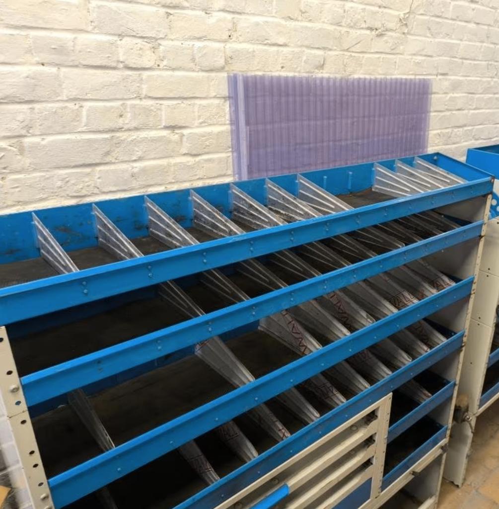 2 étagères Sortimo robustes - fourgon (600 et 700€), Enlèvement, Utilisé
