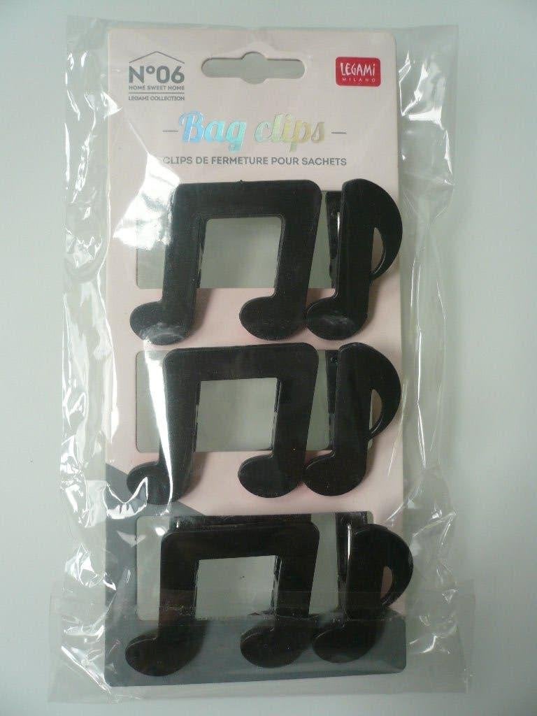 6 Bag clips/knijpers muzieknoten Legami, Muziek en Instrumenten, Overige Muziek en Instrumenten, Ophalen, Nieuw