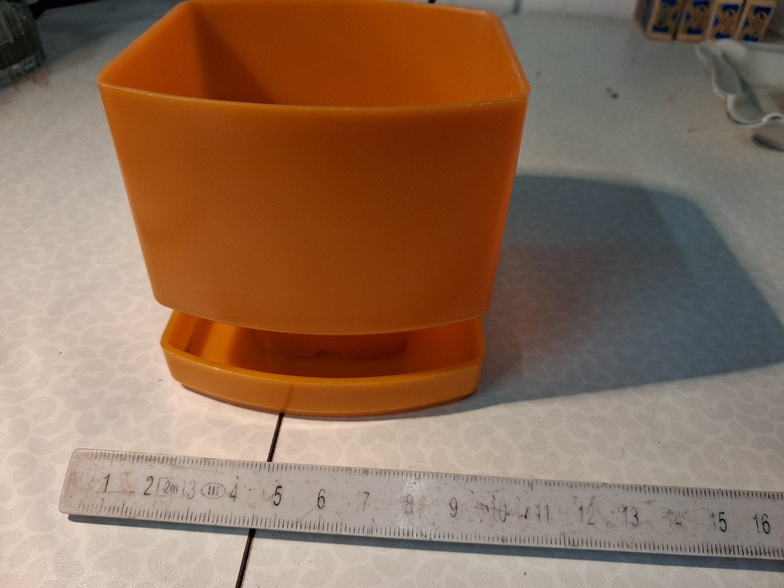 Space age oranje plantenbakje pvc, Ophalen of Verzenden