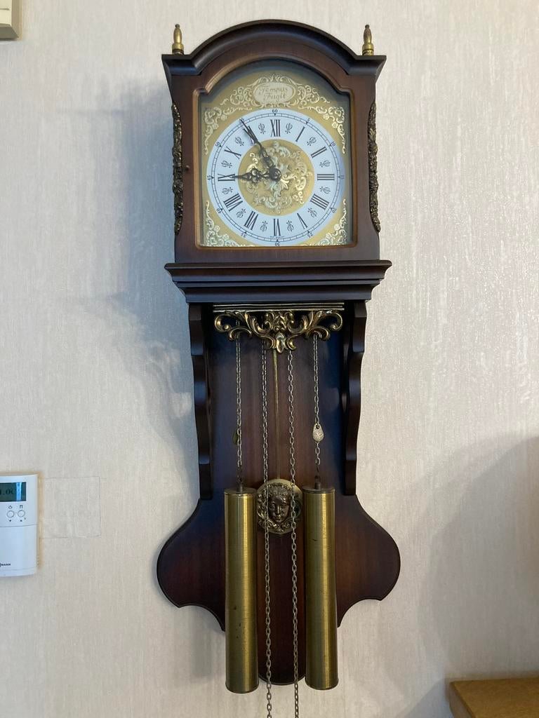 Hangklok met slinger en gewichten, Antiek en Kunst, Ophalen