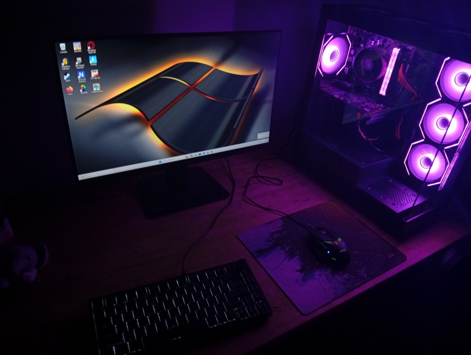 pc gamer+setup complet, Ophalen, Met monitor, AMD Ryzen 5, Zo goed als nieuw