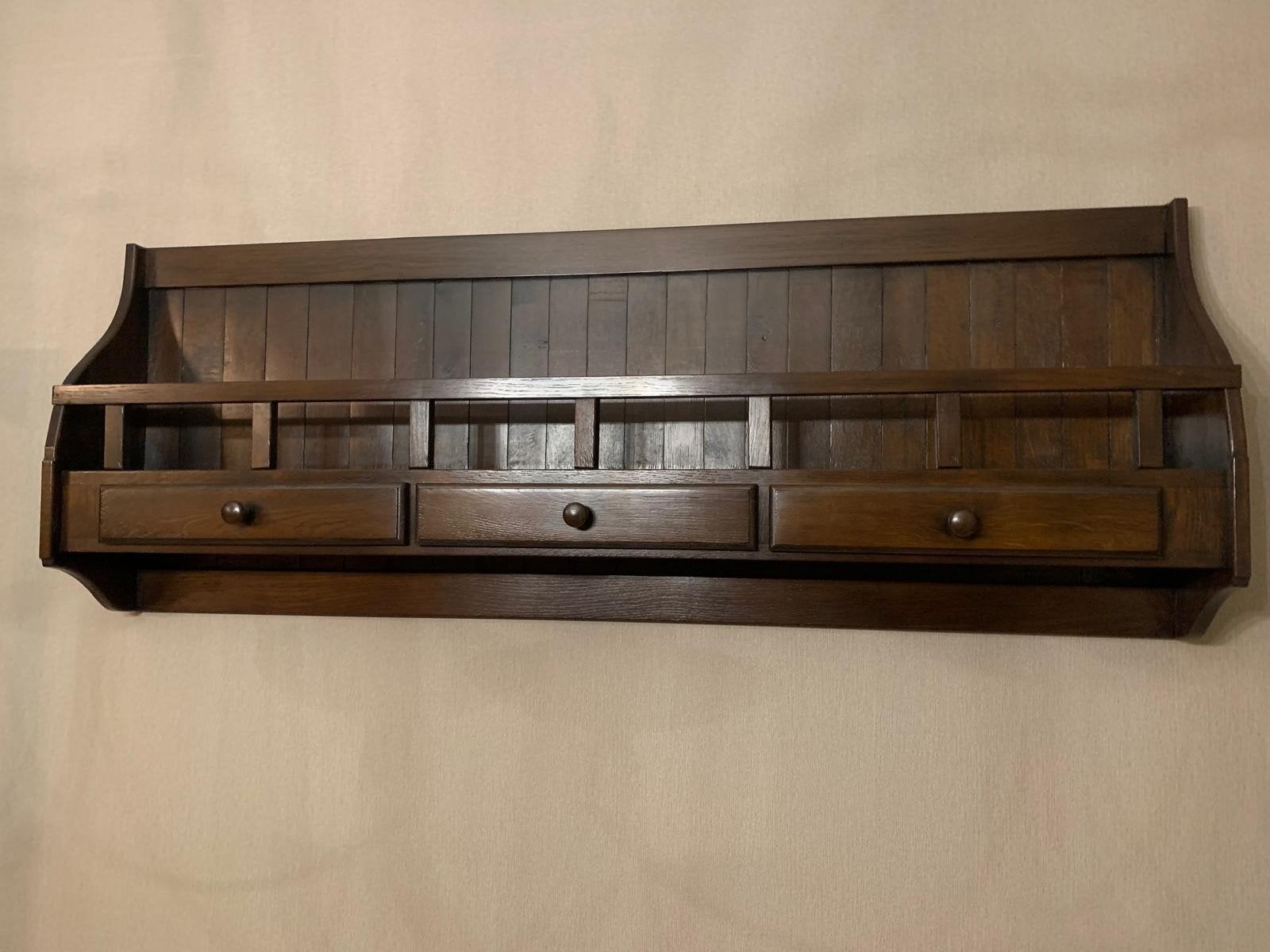 Étagère murale de style champêtre en bois massif avec glissi, Enlèvement, Comme neuf