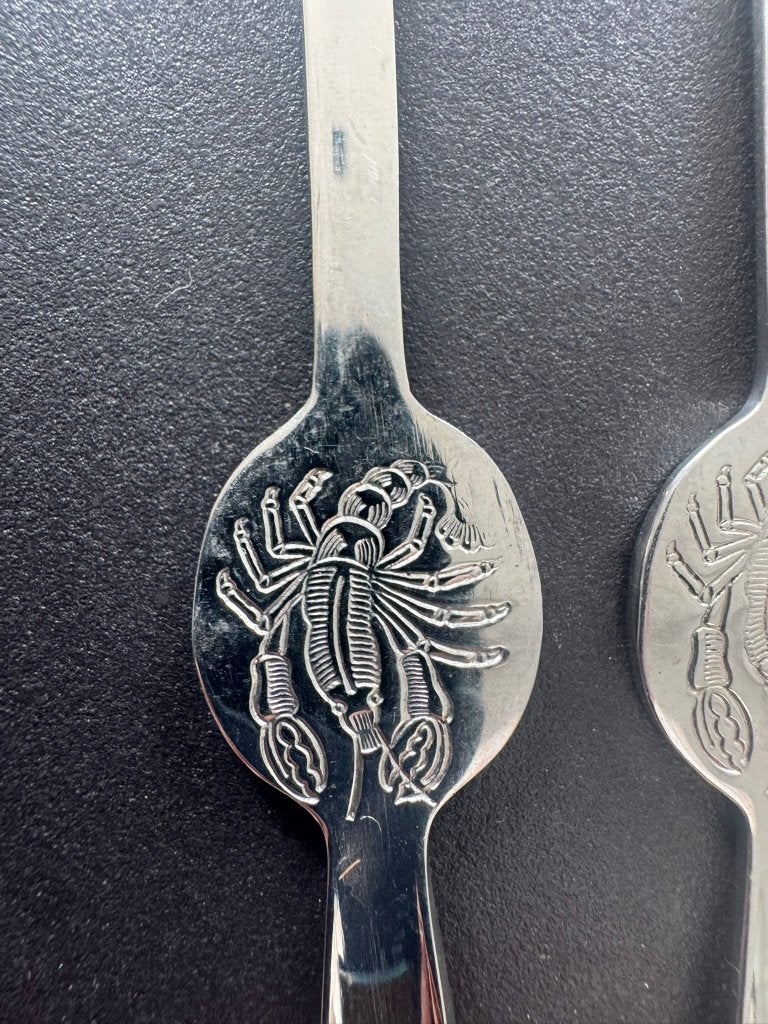 6 vintage Gero Zilmeta kreeftenvorkjes (jaren 70), Gebruikt, Gero, Bestekset, Ophalen of Verzenden