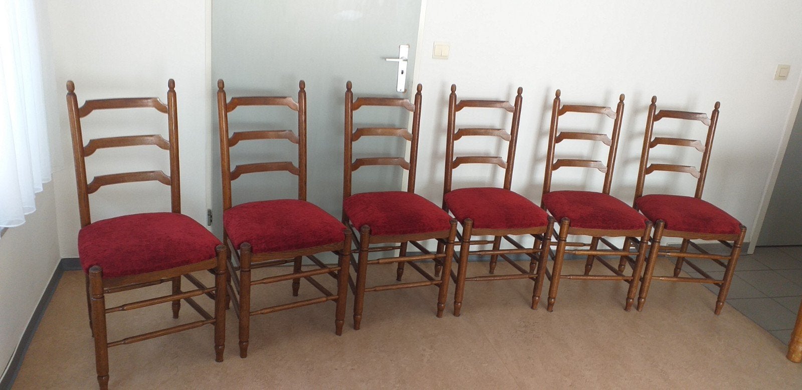 6 licht eiken houten stoelen uit oude tijd.Vlug weg prijs!, Enlèvement