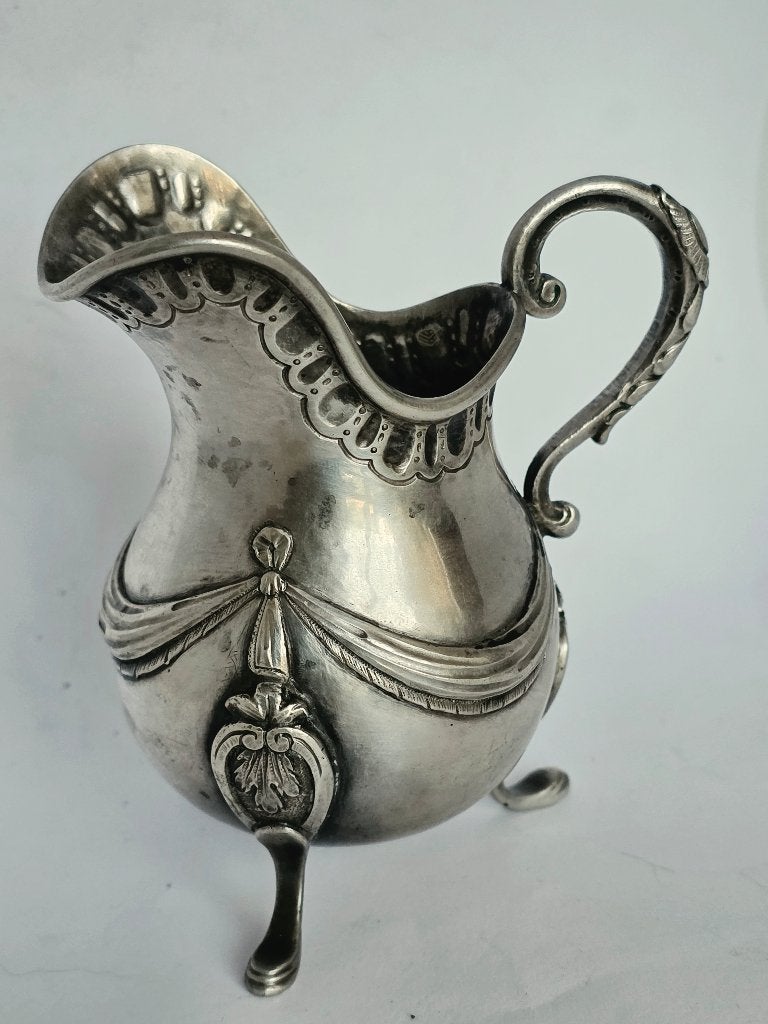 Antieke zilveren melkkan van 19 eeuw,  Hanau,  Duitsland, Antiquités & Art, Antiquités | Argent & Or, Enlèvement ou Envoi, Argent