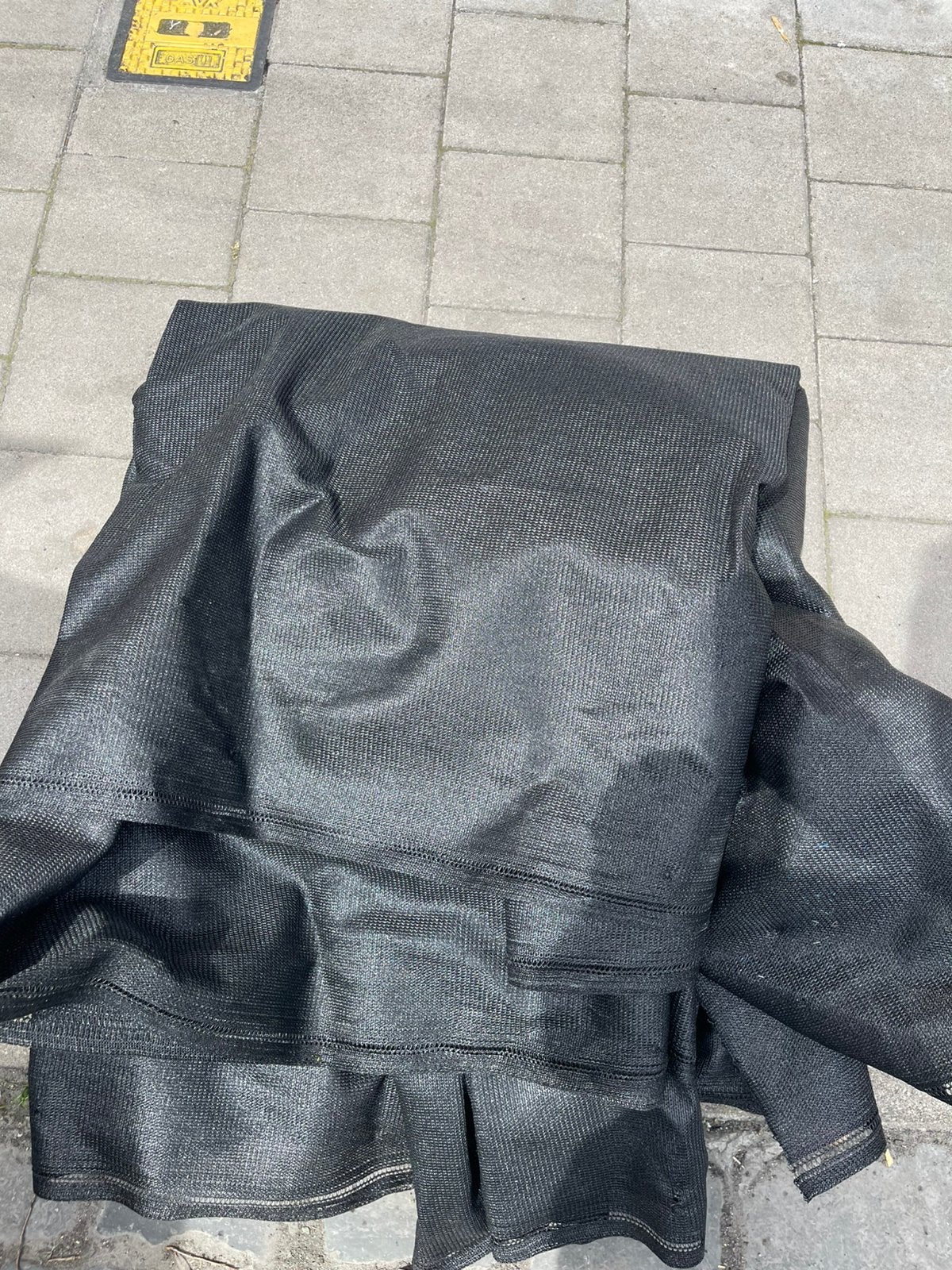 Winddoek zwart, Tuin en Terras, Tuinschermen, Ophalen, Gebruikt