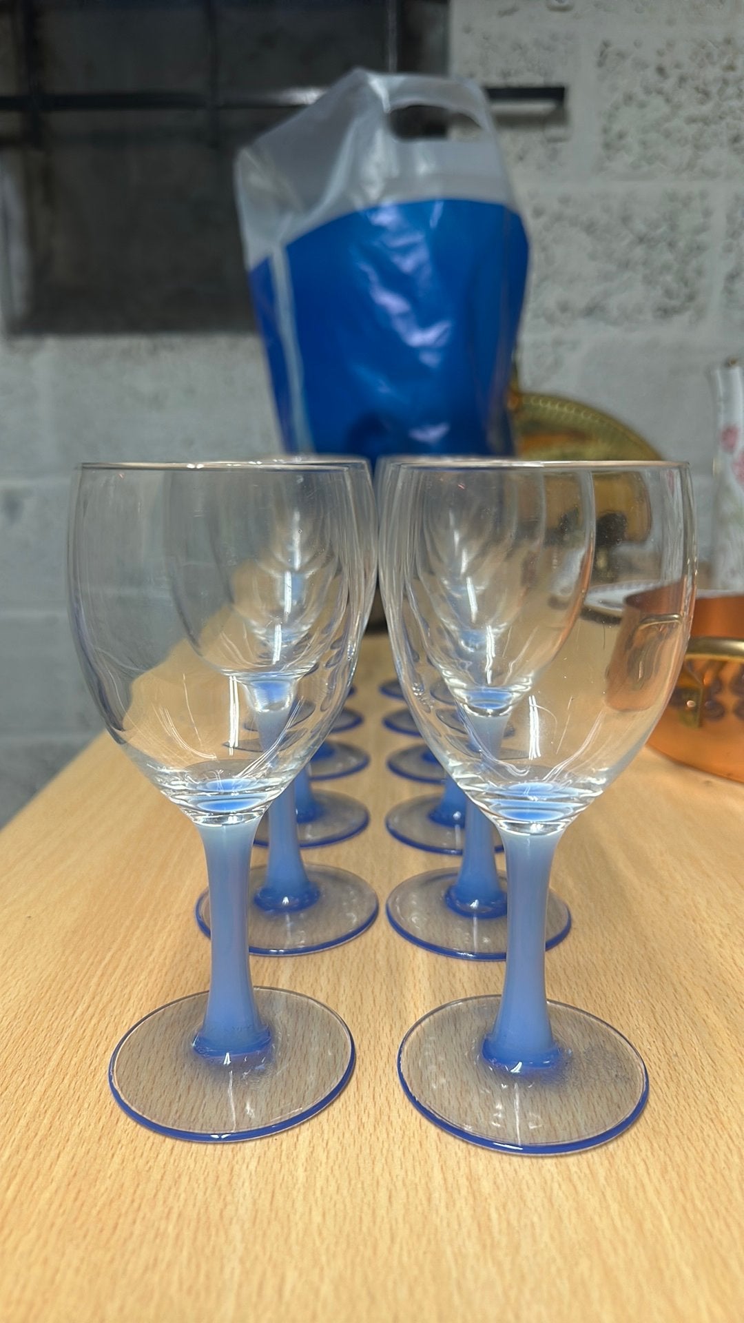 12 vintage wijnglazen, Ophalen of Verzenden, Zo goed als nieuw