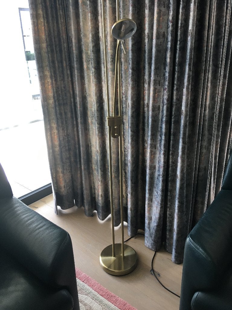 Staanlamp met aparte leeslamp, Autres culots, Comme neuf, Métal, 150 à 200 cm