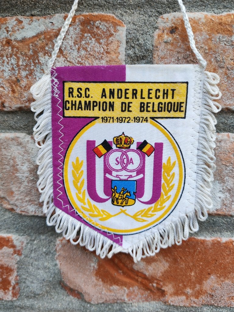 jaren 70 rsc anderlecht fanion vaantje wimpel vaandel, Ophalen of Verzenden