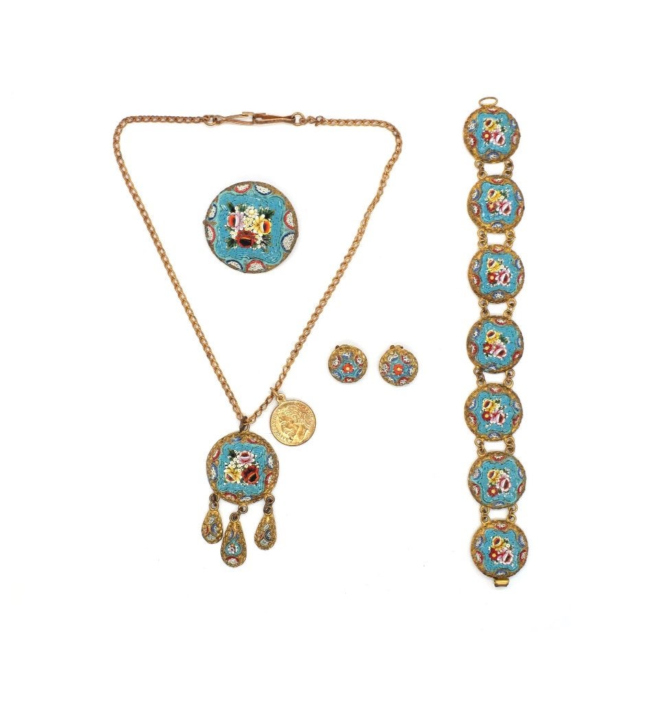 Italiaanse vintage microm mozaïek sieradenset, Bijoux, Sacs & Beauté, Bijoux anciens, Enlèvement, Bracelet
