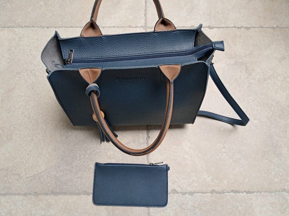 Merk Signatur blauwe handtas, Enlèvement ou Envoi, Neuf, Bleu, Sac à main