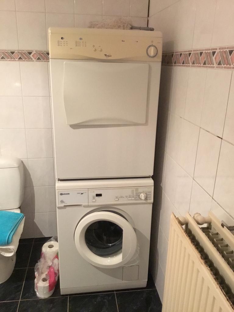 Goede , in prima staat , werkende wasmachine en droogkast, Ophalen, Wolprogramma, Gebruikt, Luchtafvoer