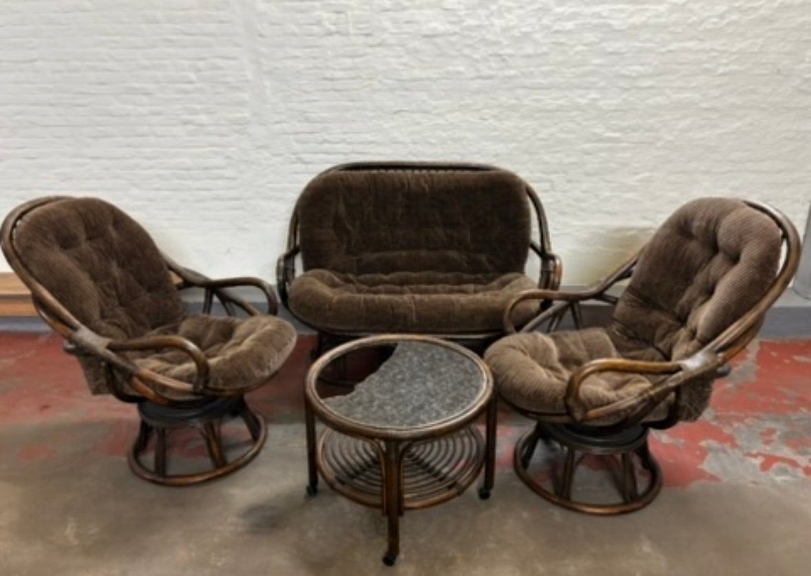 Vintage rotan salon, Huis en Inrichting, Ophalen, Vintage, Riet of Rotan, Zo goed als nieuw