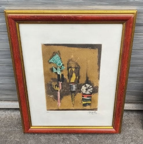 Eau forte épreuve d artiste signe, Enlèvement ou Envoi