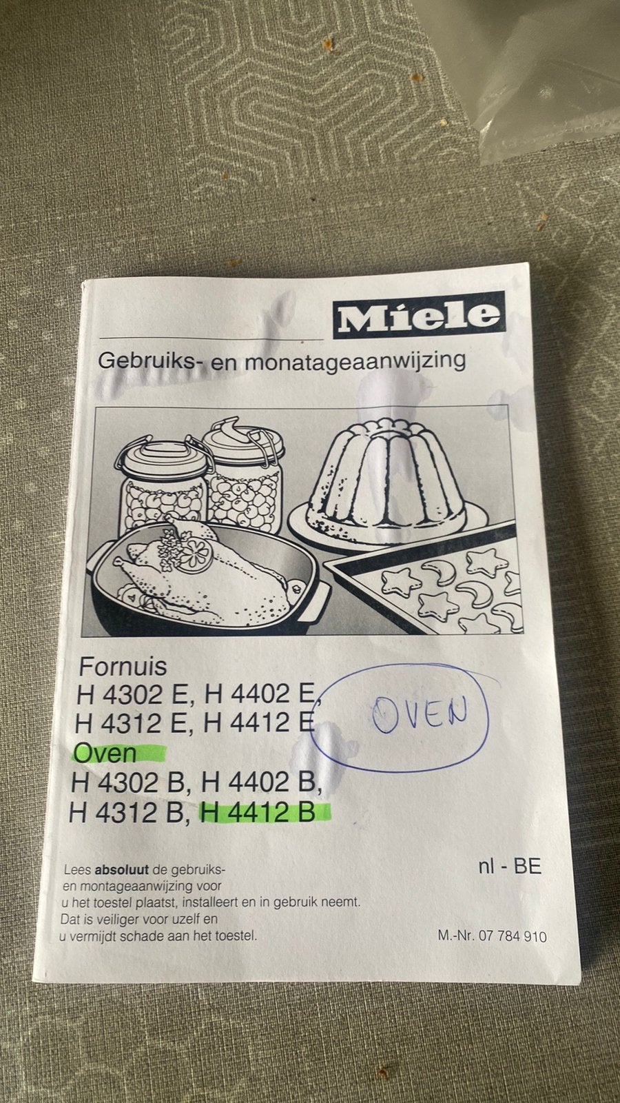 Inbouwoven Miele, Elektronische apparatuur, Ovens, Ophalen, Gebruikt, Hete lucht, 60 cm of meer
