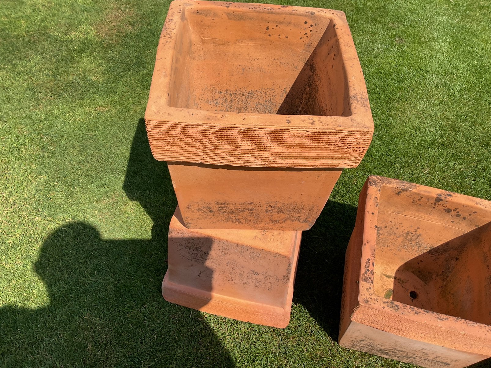 Bloempotten in terracota, Gebruikt, Vierkant, Minder dan 40 cm, Tuin