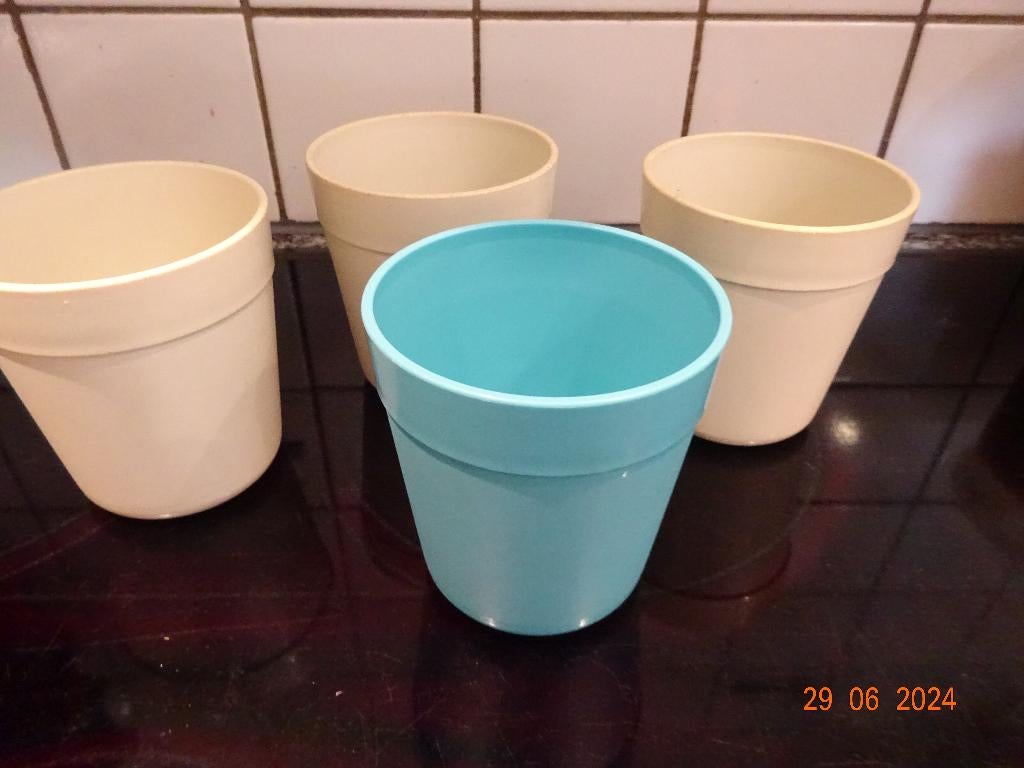tupperware, set van 4 grote, stapelbare bekers, Enlèvement ou Envoi