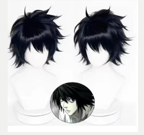 Death Note anime cosplay pruik L van synthetisch haar